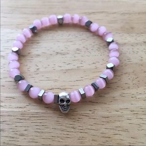 Cat’s Eye & Hematite Skull Bracelet